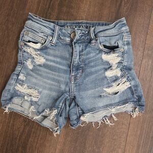 American Eagle Outfitters  Light Blue Ripped Jean Shorts